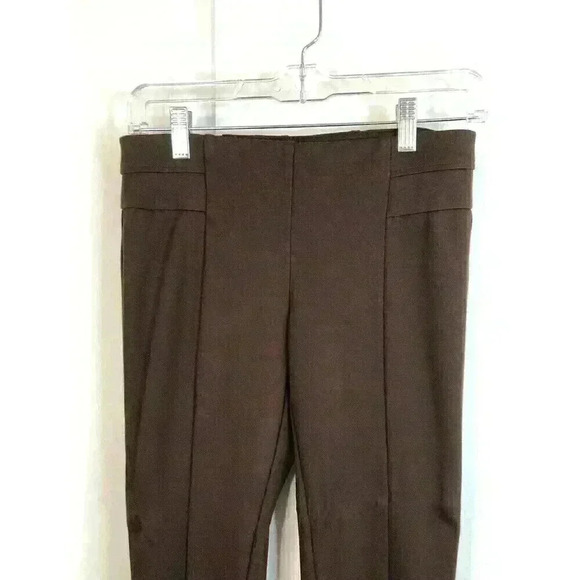 New Directions Belk Brand Small Brown Ponte Knit Pull On Pants Skinny Leg - Picture 2 of 4